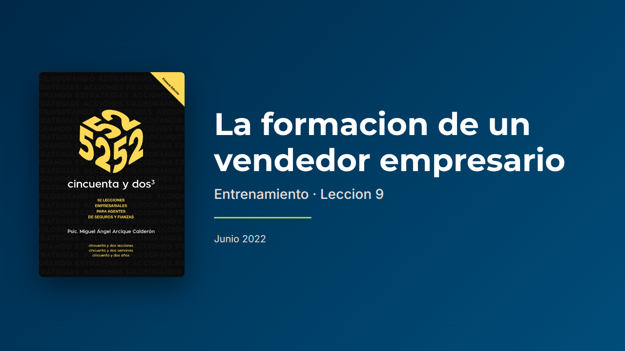 La formación de un vendedor empresario: entrenamiento