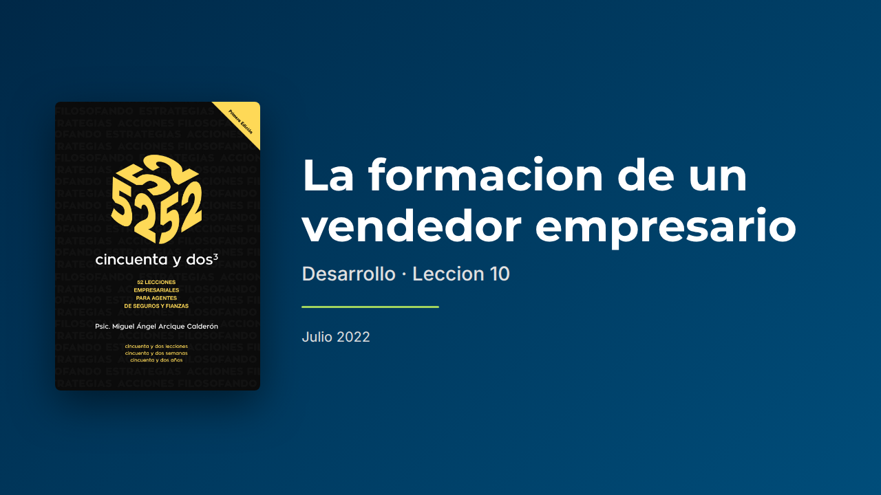 La formación de un vendedor empresario: desarrollo